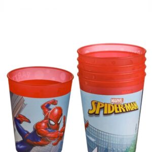 Set 4 Pahare Reutilizabile Spider-Man Marvel – 250 ml, Plastic, Pentru Petreceri Copii