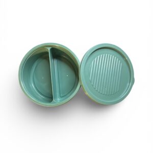 Recipient Depozitare Alimente Compartimentat cu Capac – 2 Compartimente, Plastic, Verde