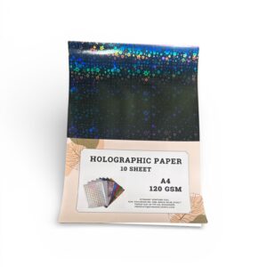 Set 10 Foi Hârtie Holografică A4 – 120 g/mp, Multicolor, Efect Reflectorizant pentru Hobby și Craft