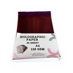 Set 20 Foi Hârtie Holografică A4 cu Model Stele – 120 g/mp, Multicolor, Efect Strălucitor pentru Craft