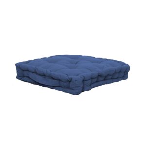 Pernă pentru Scaun Box Cushion – 40 × 40 × 8 cm, Bumbac și Poliester, Albastru
