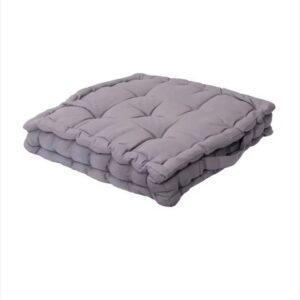 Pernă pentru Scaun Box Cushion – 40 × 40 × 8 cm, Bumbac și Poliester, Gri