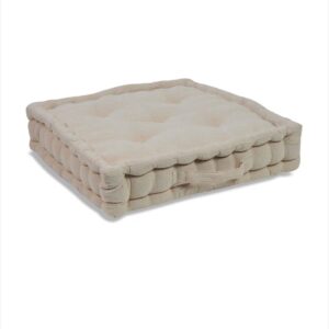 Pernă pentru Scaun Box Cushion – 40 × 40 × 8 cm, Bumbac și Poliester, Bej