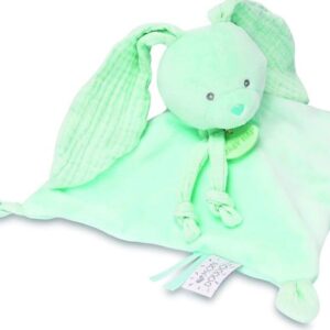 Jucărie de Atașament Bebeluși Iepuraș Mentă Baby Nat – Păturică cu Suzeta, Plus Moale, 0+ luni