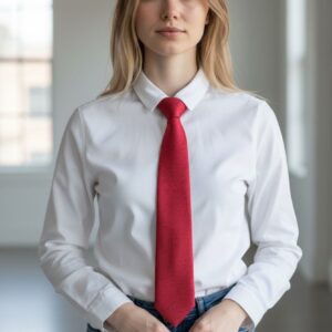 Cravată Elegantă Roșie pentru Bărbați și Femei – Stil Clasic, Potrivită pentru Evenimente și Office