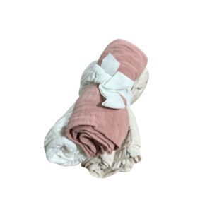 Set 3 Scutece Muselină Bumbac 60x60 cm pentru Bebeluși – Pânză Hidrofilă Moale, Model Mixt