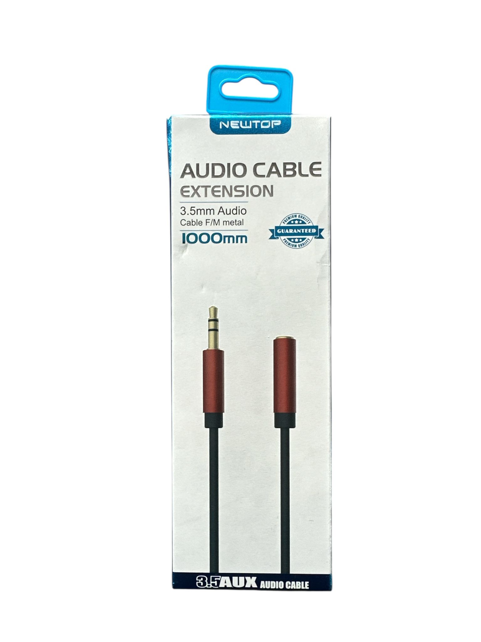 Cablu Prelungitor Audio Jack 3.5 mm Newtop – 1m, Tată-Mamă, Metalic, Pentru Căști și Boxe - imagine 2