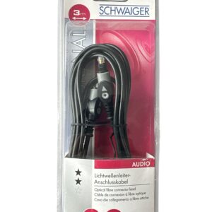 Cablu Audio Optic Digital Schwaiger LWL2300 – 3m, Toslink, Pentru TV și Sistem Audio