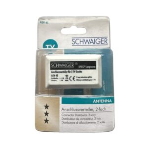 Splitter Antenă TV 2 Ieșiri Schwaiger ASV45 – Distribuitor Semnal TV, 2 Căi