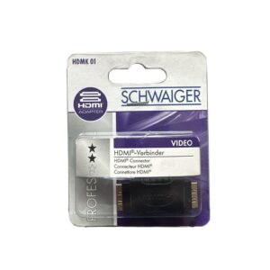 Adaptor HDMI Dublu Schwaiger HDMK 01 – Conector Mamă–Mamă, Extensie Cablu HDMI, Negru