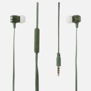 Căști In-Ear cu Fir Pulsar Metal Line – Jack 3.5 mm, Microfon Integrat, Control Volum, Cablu 1.2 m, Verde