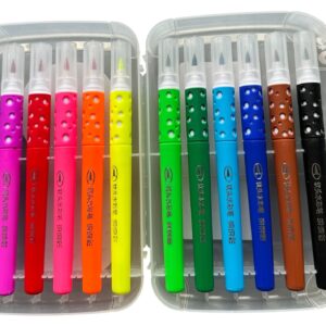 Set 12 Markere Colorate pentru Copii – Carioci Ergonomice cu Cutie, Culori Vii, Lavabile