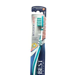 Periuță de Dinți Dr. Best Premium InterdentAktiv Soft – Curățare Interdentară, Peri Moi, Protecție Gingii,Turcoaz