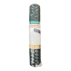 Plasă Metalică Hexagonală Gardenline Verde – 52 cm x 10 m, Ochi 2,5 cm, Sârmă Acoperită cu Plastic