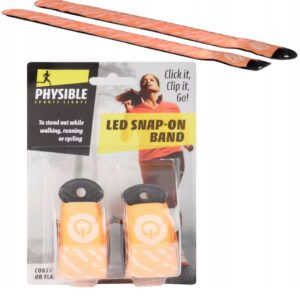Set 2 Brățări Reflectorizante cu LED Physible – Tip Snap-On, Lumină Intermitentă sau Continuă, Pentru Alergare și Ciclism