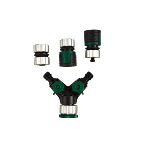 Set Accesorii pentru Furtun Gardenline – 4 Piese, Distribuitor cu 2 Căi, Conectori Rapizi 1/2", Sistem Irigare Grădină