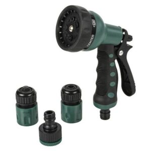 Pistol Pulverizare pentru Furtun Gardenline – 8 Funcții, Set cu Conectori 1/2", Pulverizator Grădină cu Blocare Jet