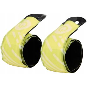 Set 2 bratari reflectorizante cu LED galben fluorescent pentru siguranta