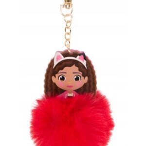 Breloc Plus Gabby’s Dollhouse – Cu Pompon Pufos Roșu, Accesoriu Chei Copii, Netflix