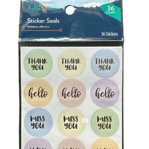 Set Stickere „Thank You” și Mesaje – 36 Autocolante Rotunde, Pentru Ambalare Cadouri și Comenzi