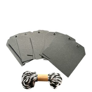 Set Etichete Cadou Negre cu Șnur – 12 Bucăți, Design Elegant pentru Ambalare Premium
