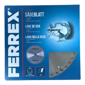 Disc circular pentru fierăstrău Ferrex Ø235 mm – 40 dinți, alezaj 25,4 / 20 / 16 mm, pentru lemn
