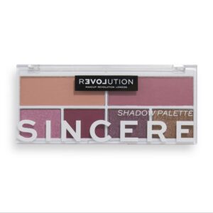 Paletă Farduri Ochi Makeup Revolution Sincere – 6 Culori Nude & Roz, Pigmentare Intensă, Mat & Sidefat