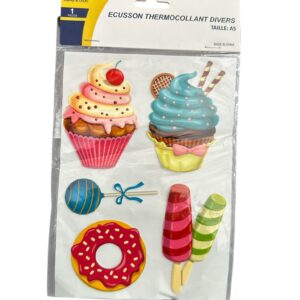 Set Petice Termoadezive Haine Copii – Model Dulciuri, A5, Aplicare cu Fierul de Călcat