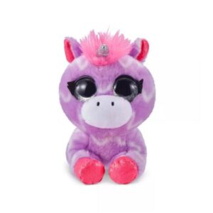 Jucărie de Plus Unicorn Mov ZURU Coco Cones – Design Tip Zebră, Ochii Mari Sclipitori