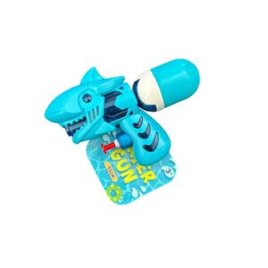 Pistol cu Apă pentru Copii Model Rechin Turcoaz – Jucărie de Vară, 15 cm, Rezervor Integrat