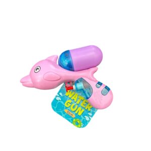Pistol cu Apă pentru Copii Model Delfin Roz – Jucărie de Vară, 15 cm, Rezervor Integrat