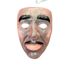 Mască Carnaval Față Bărbat cu Mustață și Sprâncene Negre – Plastic, Prindere cu Elastic