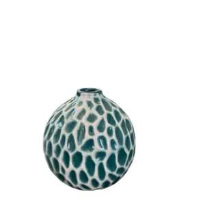 Vază Decorativă Verde cu Model Organic Cozy Creations – Ceramică, Design Modern
