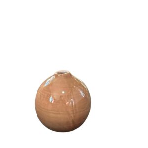 Vază Decorativă Maro Caramel Cozy Creations – Ceramică Lucioasă, Design Modern