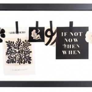 Ramă Foto Decorativă cu Cleme 36,6 x 25 cm – Tip Colaj, Sticlă + MDF, Montaj Perete, Design Modern