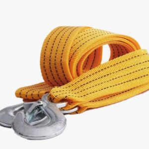 Curea de tractare auto 3 tone galbena cu carlige metalice
