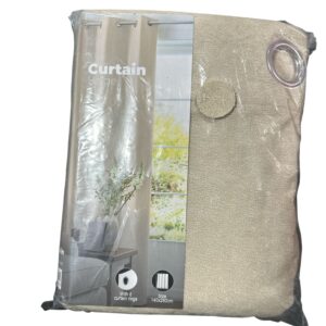 Draperie Groasă Bej 140x260 cm, Poliester 100%, Tip Fleece, cu Inele Metalice, Izolantă