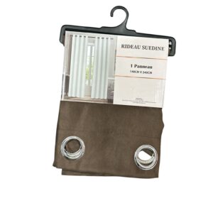 Draperie Catifea (Suede) 140x240 cm, Maro Închis, Poliester, cu Inele Metalice, Model Elegant