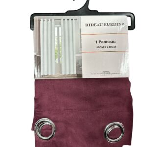 Draperie Catifea Suedine 140x240 cm, Bordo (Vișiniu), Poliester, cu Inele, Model Elegant