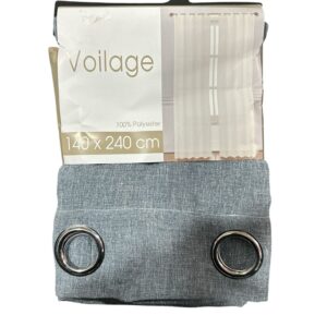 Perdea Voilage 140x240 cm, Gri Deschis, Poliester, cu Inele, Model Simplu Elegant