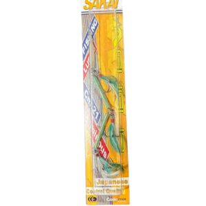 Set Năluci Metalice pentru Pescuit SAKAI CR311 – 3 Bucăți, Cârlige Triple, Cu Pene Atrăgătoare