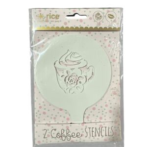 Set 2 Șabloane Cafea Rice – Decor Cappuccino, Modele Decorative, Reutilizabile