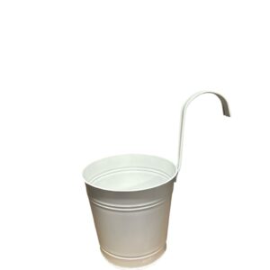 Ghiveci Metalic Suspendat Alb pentru Balcon – Cu Agățătoare, Pentru Gard și Balustradă, Home Accents