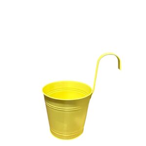 Ghiveci Metalic Suspendat Galben pentru Balcon – Cu Agățătoare, Pentru Gard și Balustradă, Home Accents