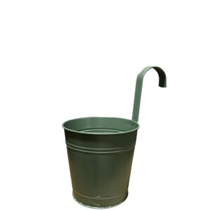 Ghiveci Metalic Suspendat Verde pentru Balcon – Cu Agățătoare, Pentru Gard și Balustradă, Home Accents