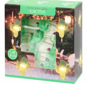 Instalație Luminoasă LED Cactus – 20 LED, 1.2 m, Alimentare Baterii, Decor Interior/Exterior
