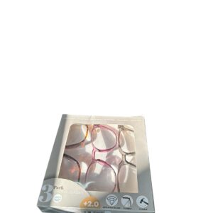 Set 3 Ochelari de Citit +2.0 – Modele Moderne, Lentile Rezistente, Ramă Flexibilă