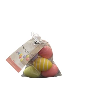 Set 8 Ouă Decorative de Paște – Colorate, din Plastic, 4 x 6 cm