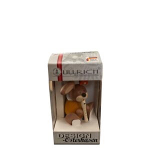 Figurină Decorativă din Lemn – Iepuraș de Paște cu Flaut, Handmade, Made in Germany – Ullrich