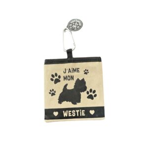 Portofel Textil pentru Monede cu Carabină – Model Westie, Închidere cu Arici, Compact